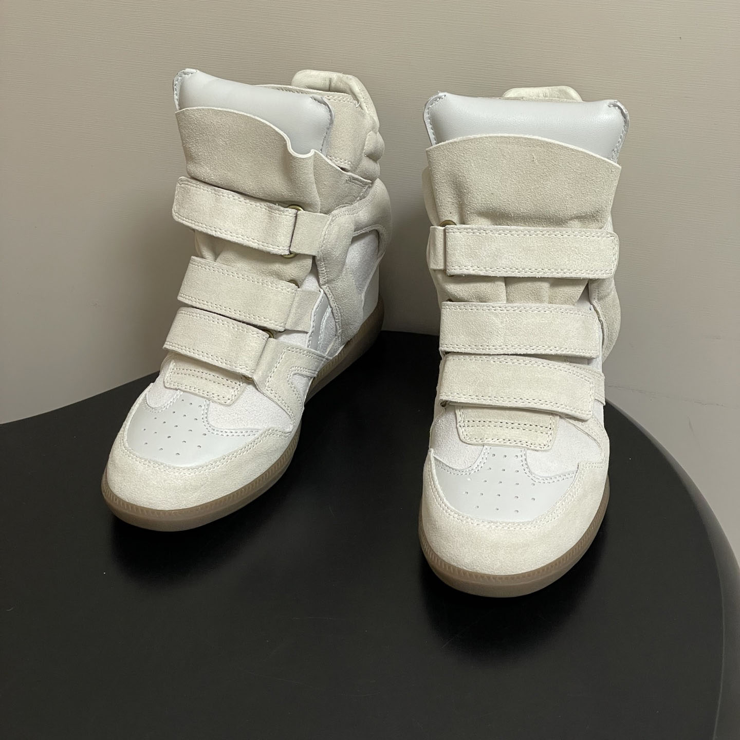 Sneakers Fashion Women - Women's Suede Leather Wedge Sneakers Hidden