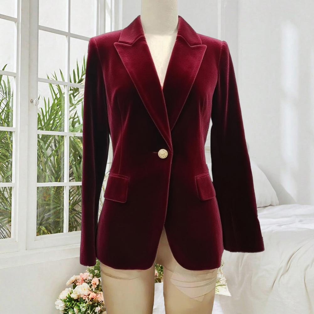 Blazer Women Oversized - Velvet Large Size Women Prom Peaked