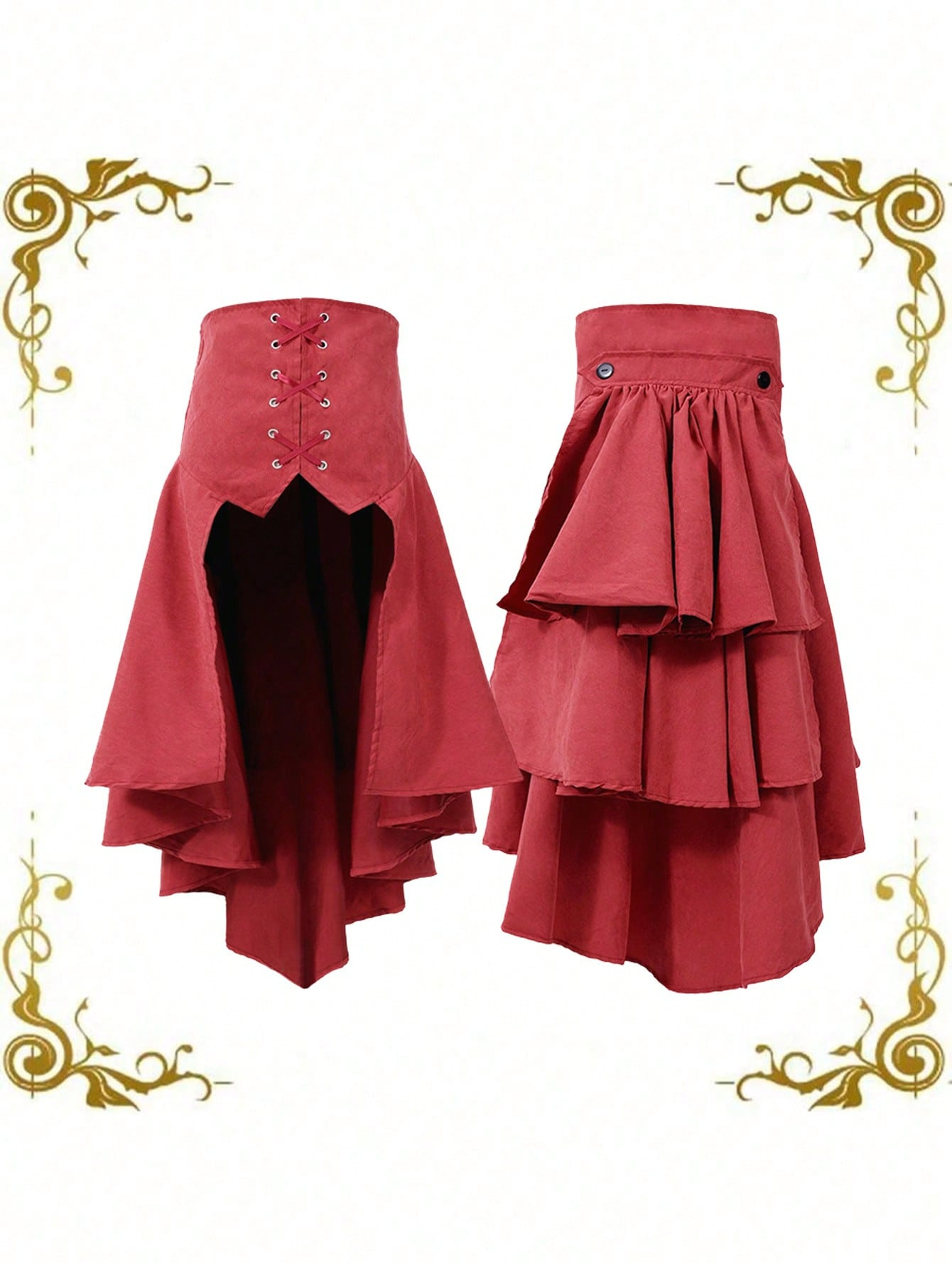 Women'S Fashion Kilt - Women Gothic Steampunk Pirate Skirt Front