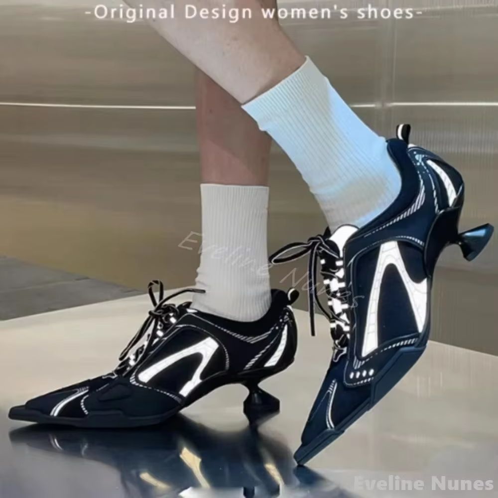 Mesh panel high-heeled sneaker - огляд і ціна Sneakers Fashion Women