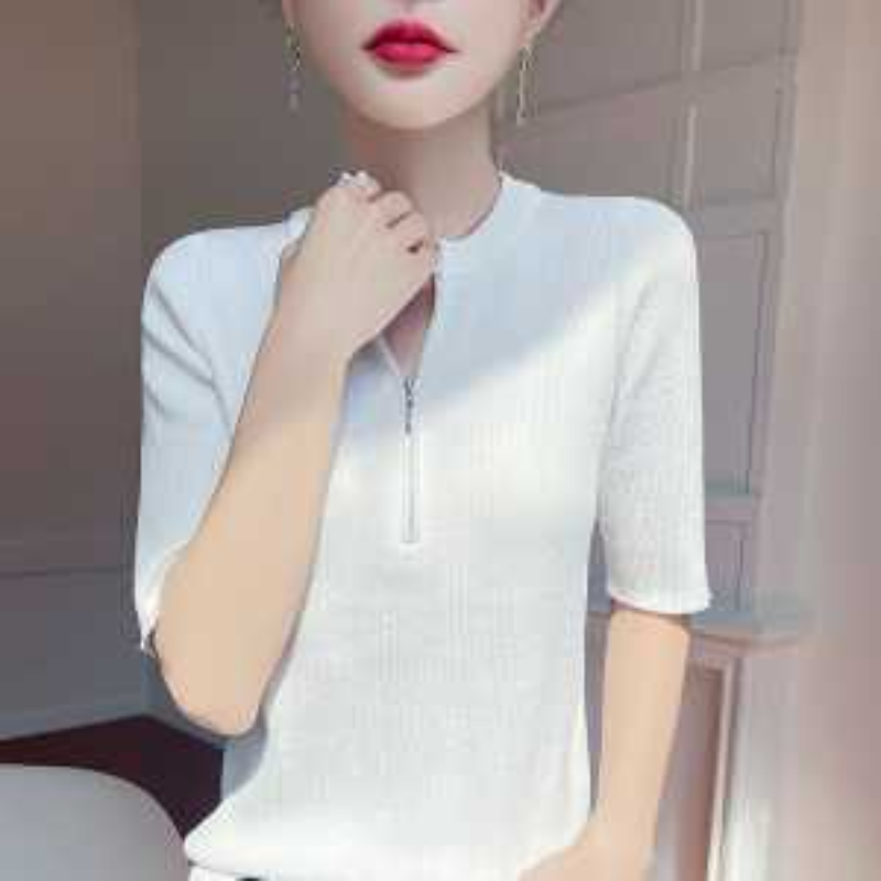 Womens Red Half Zip Knit T Shi - огляд і ціна Women'S Fashion Quarter Zip