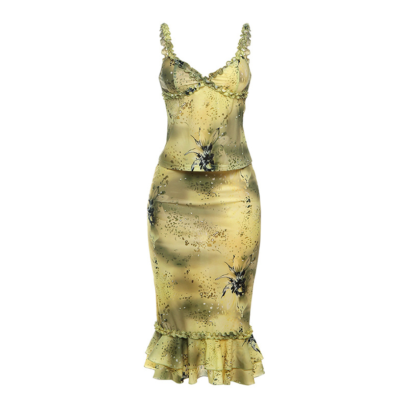 Women's Dress 2 Piece Floral P - огляд і ціна V Neck Cami Top