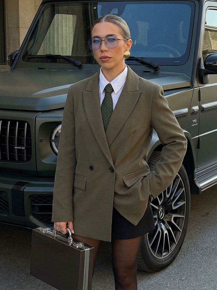 Womens Oversized Beige Blazer  - огляд і ціна Blazer Women Oversized