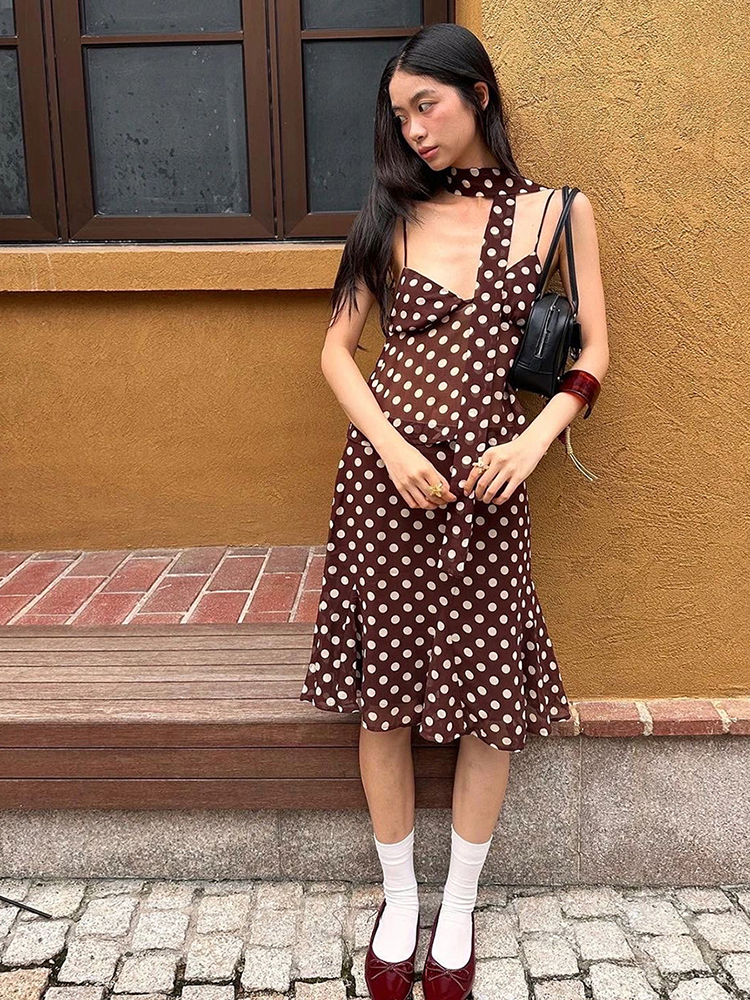 Nibber Polka Dot Print 3-Piece - огляд і ціна V Neck Cami Top