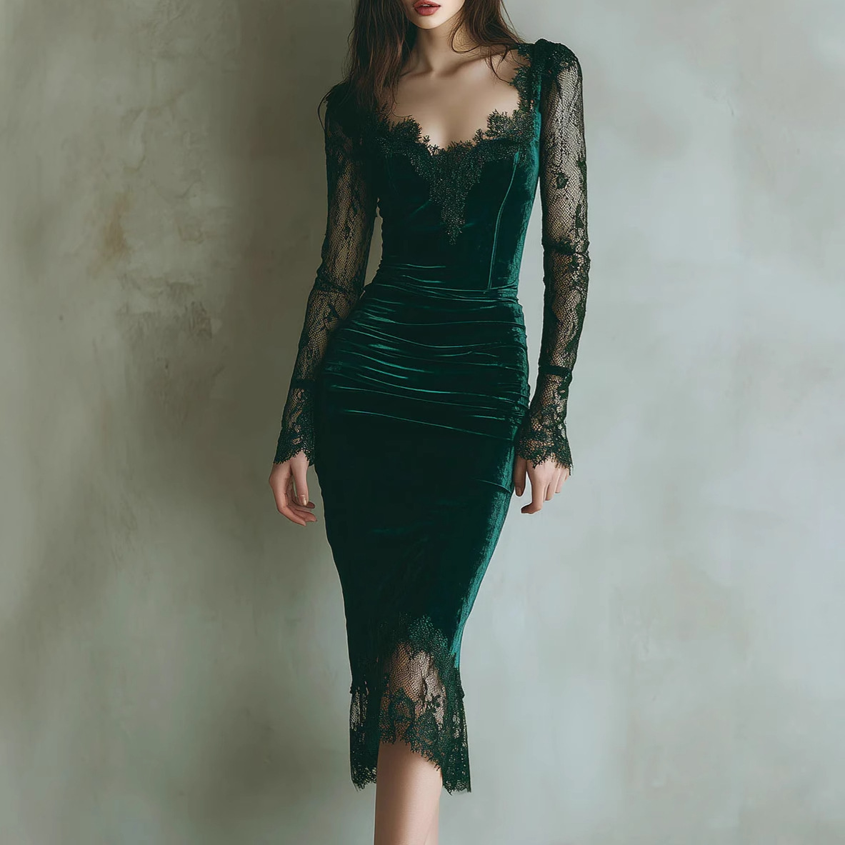 Elegant Lace Embroidery Velvet - огляд і ціна Women'S Fashion Quarter Zip