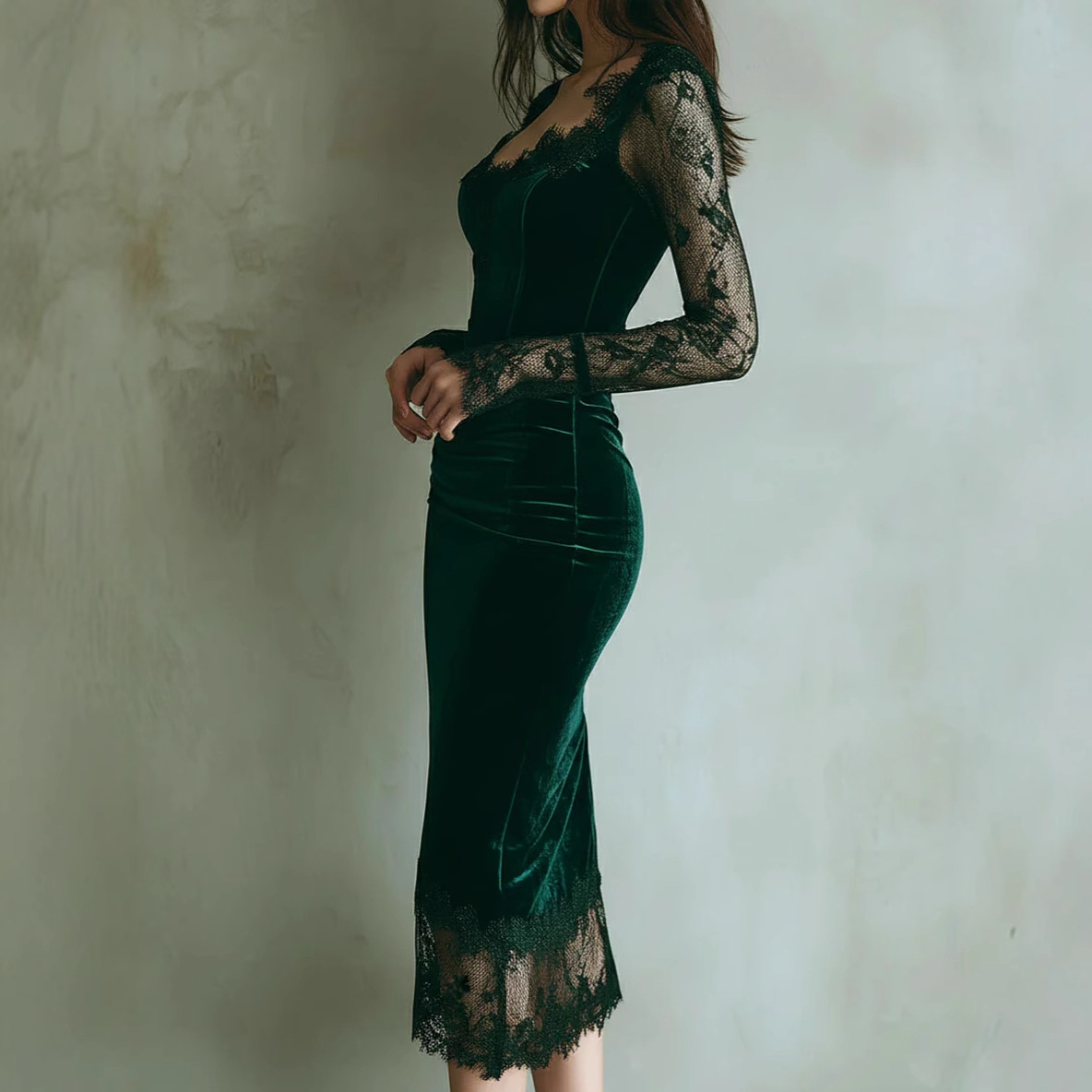 Elegant Lace Embroidery Velvet - огляд і ціна Women'S Fashion Quarter Zip