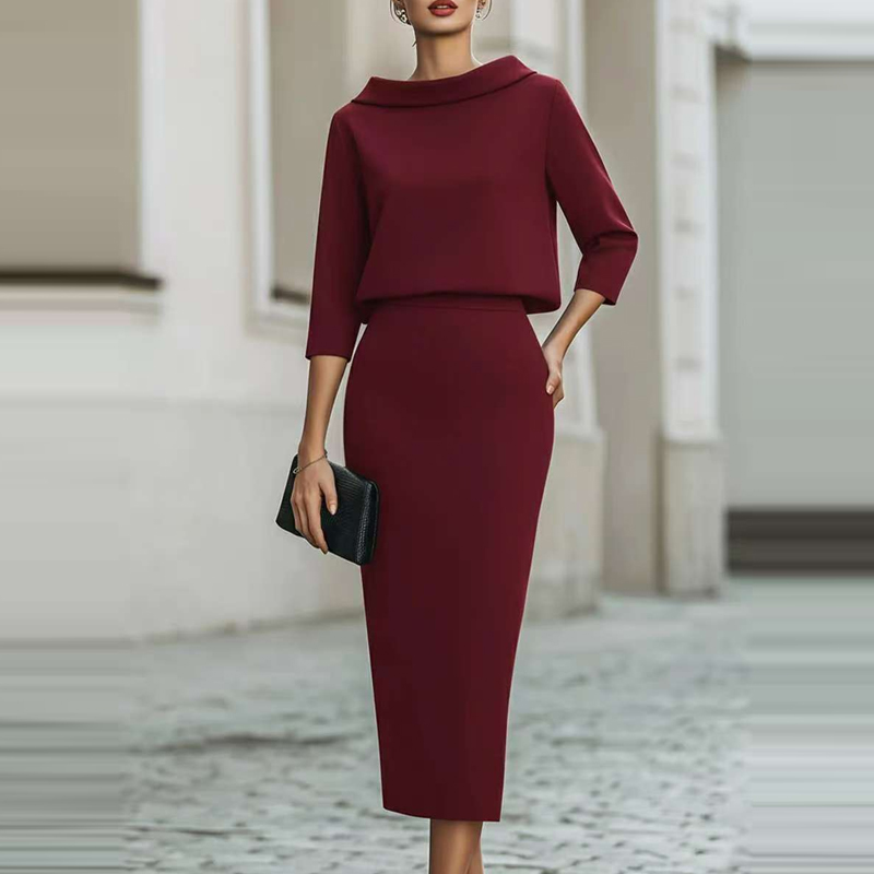 Solid Slim Half Skirts Sets Te - огляд і ціна Women'S Fashion Quarter Zip