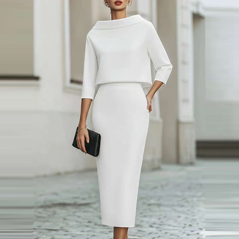 Solid Slim Half Skirts Sets Te - огляд і ціна Women'S Fashion Quarter Zip