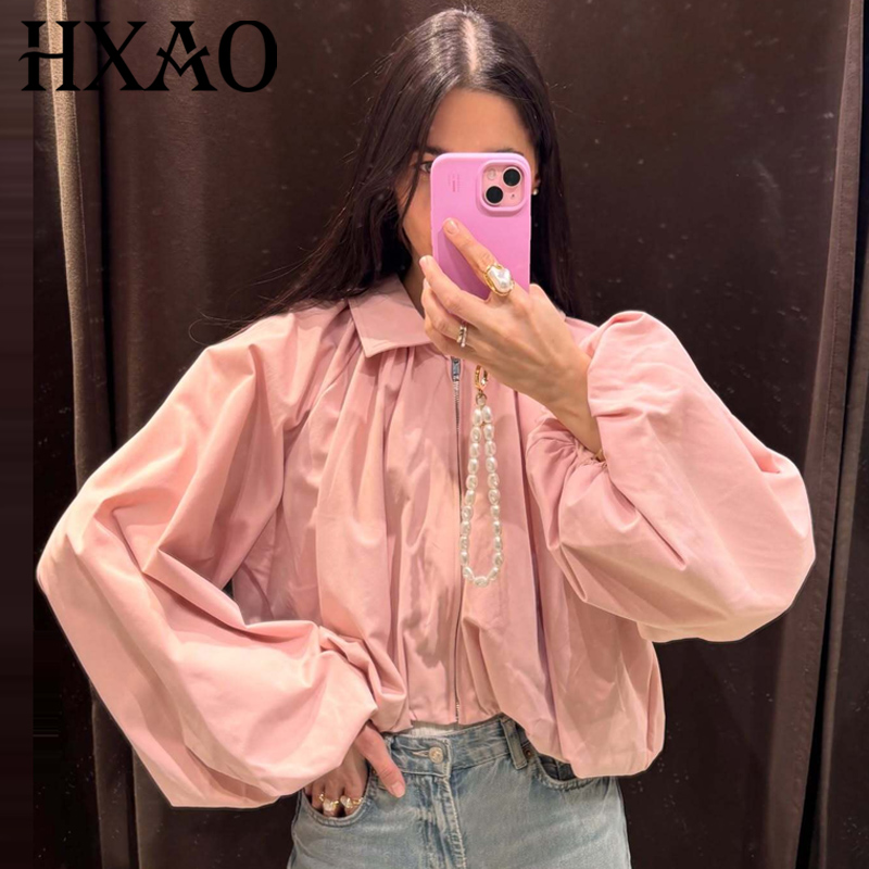 HXAO Women's Loose Pink Croppe - огляд і ціна Women'S Fashion Quarter Zip