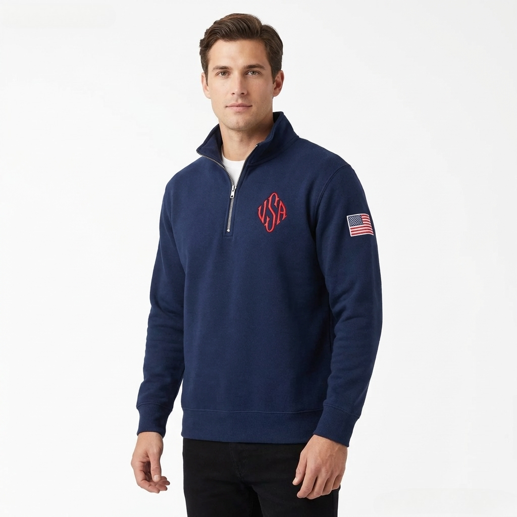 Quarter Zip Sweatshirt Y2K Nav - огляд і ціна Women'S Fashion Quarter Zip