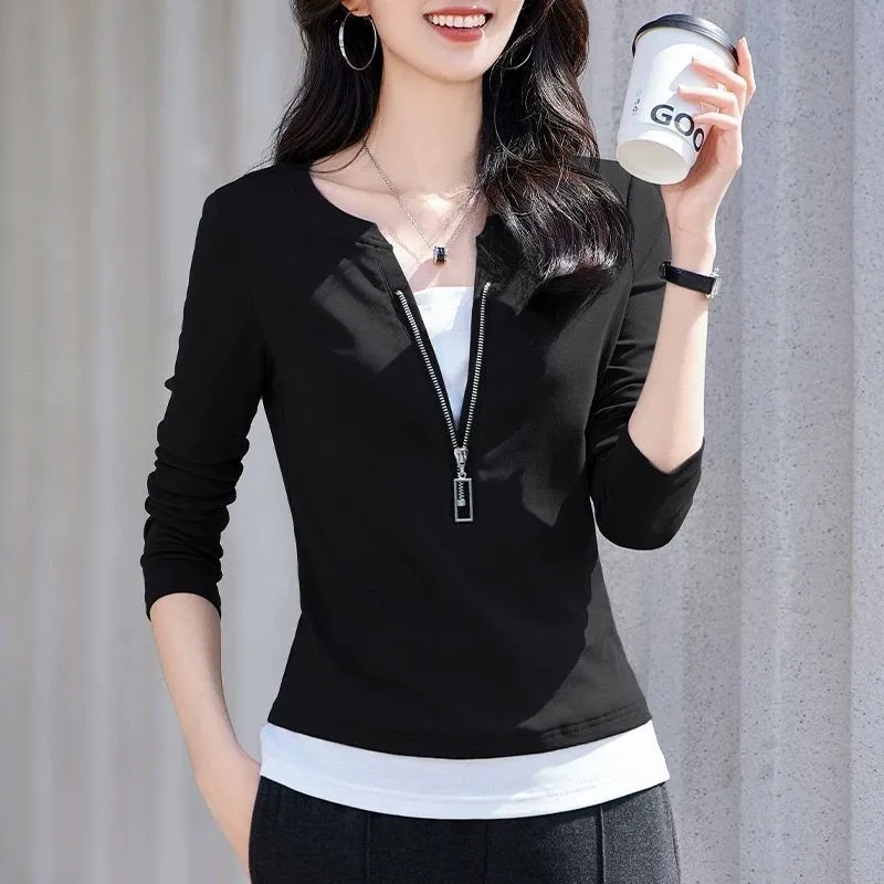 Women's Fashion V-Neck Zip Lon - огляд і ціна Women'S Fashion Quarter Zip