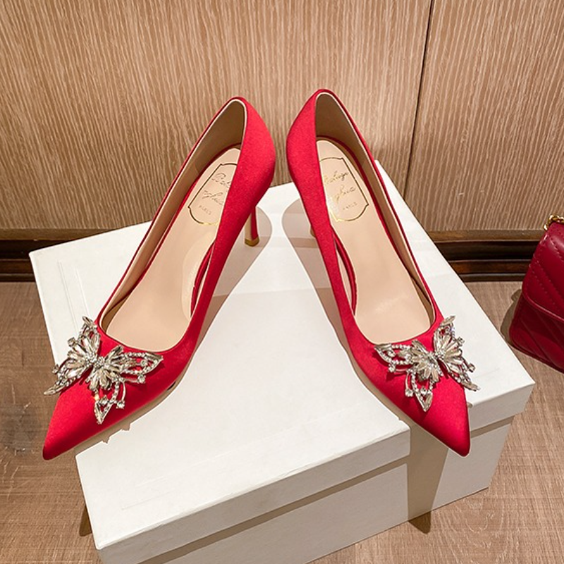 Red Satin High Heels Women's W - огляд і ціна Women'S Fashion Uk 2025