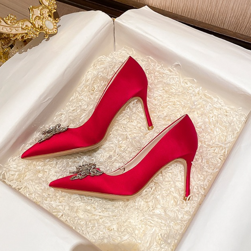 Red Satin High Heels Women's W - огляд і ціна Women'S Fashion Uk 2025