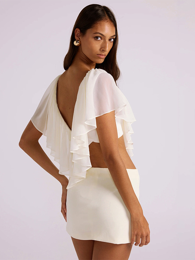 Absobe Women Chiffon Ruffle Mi - огляд і ціна V Neck Cami Top
