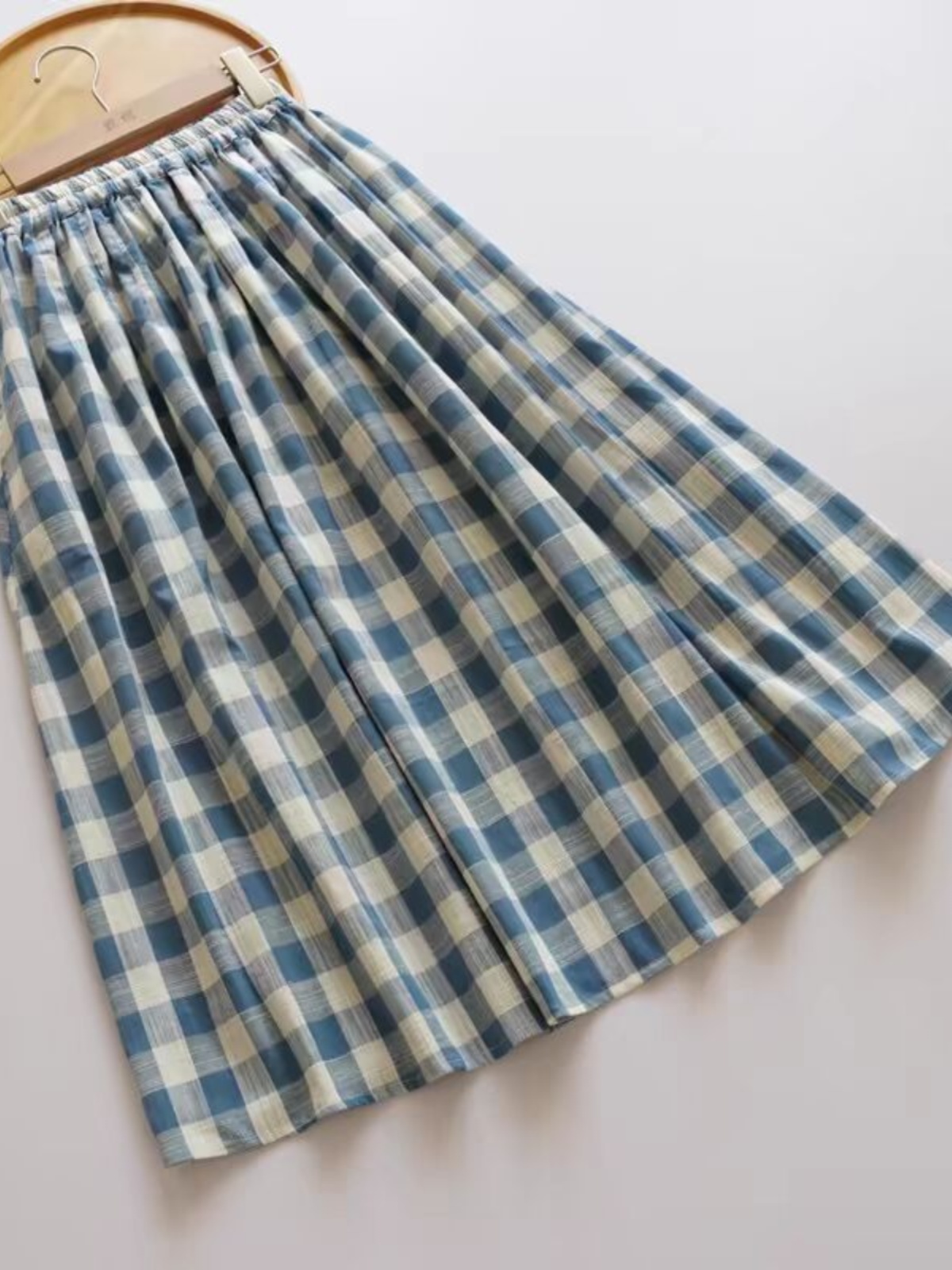 Loose Midi Blue Plaid Bamboo C - огляд і ціна A-Line Skirt Midi