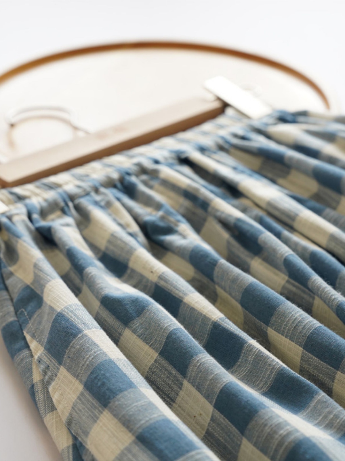 Loose Midi Blue Plaid Bamboo C - огляд і ціна A-Line Skirt Midi