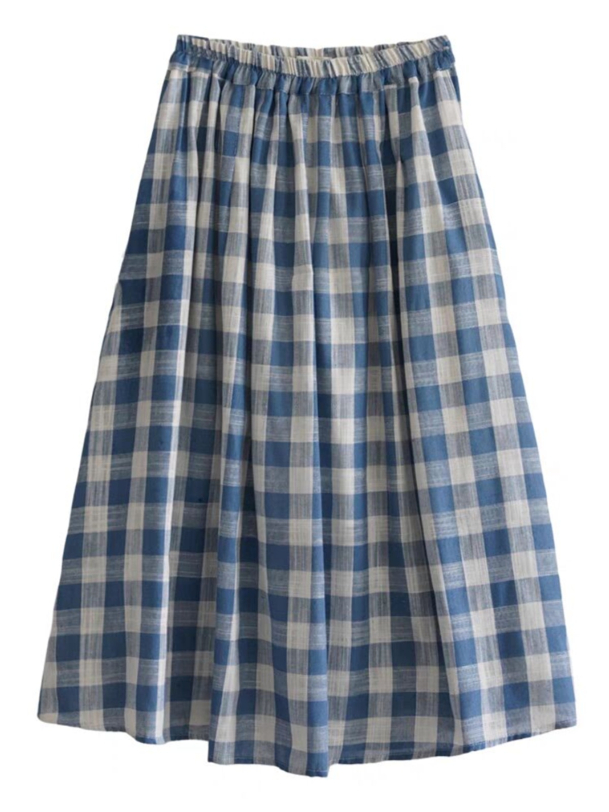 Loose Midi Blue Plaid Bamboo C - огляд і ціна A-Line Skirt Midi