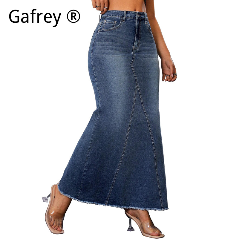 Women Denim Midi Skirt High Wa - огляд і ціна A-Line Skirt Midi