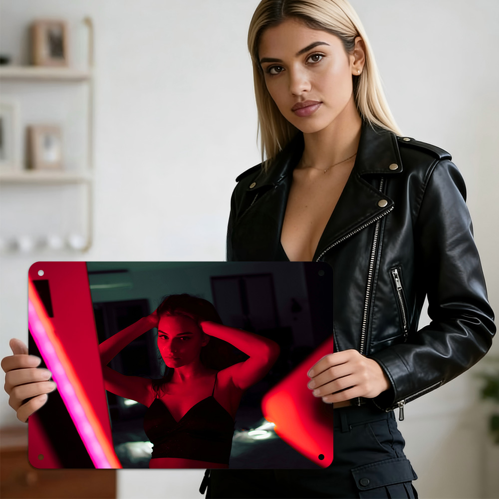 HD Metal Tin Sign Edgy Neon Po - огляд і ціна Women Fashion Pose