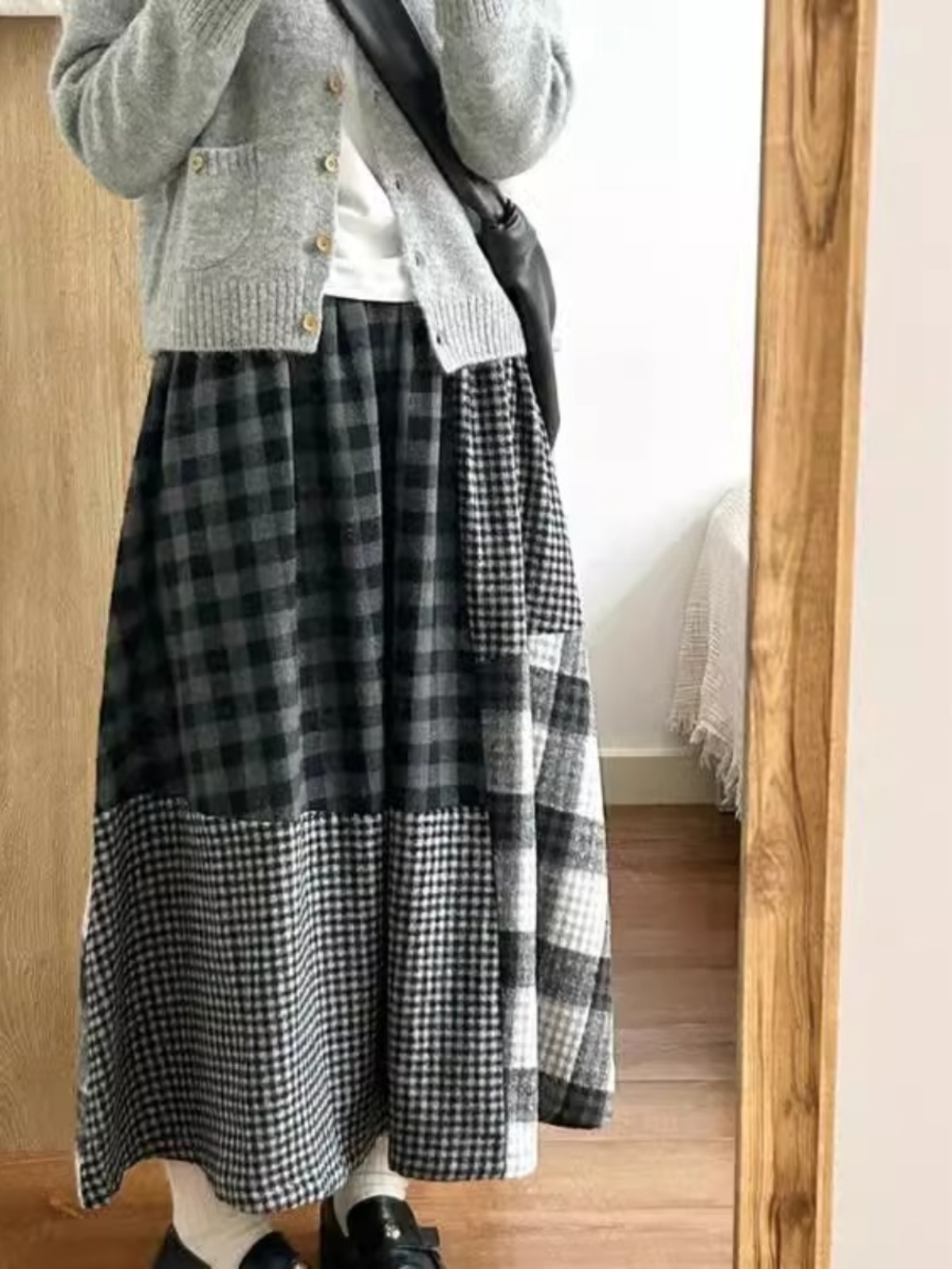 High-End Japanese Plaid Splici - огляд і ціна A-Line Skirt Midi