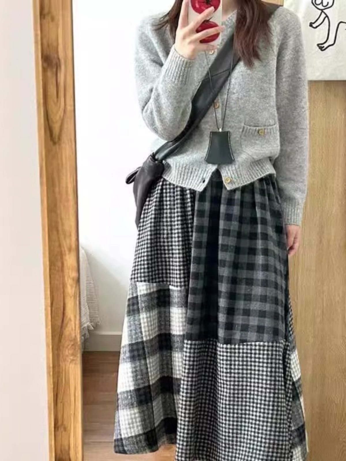 High-End Japanese Plaid Splici - огляд і ціна A-Line Skirt Midi