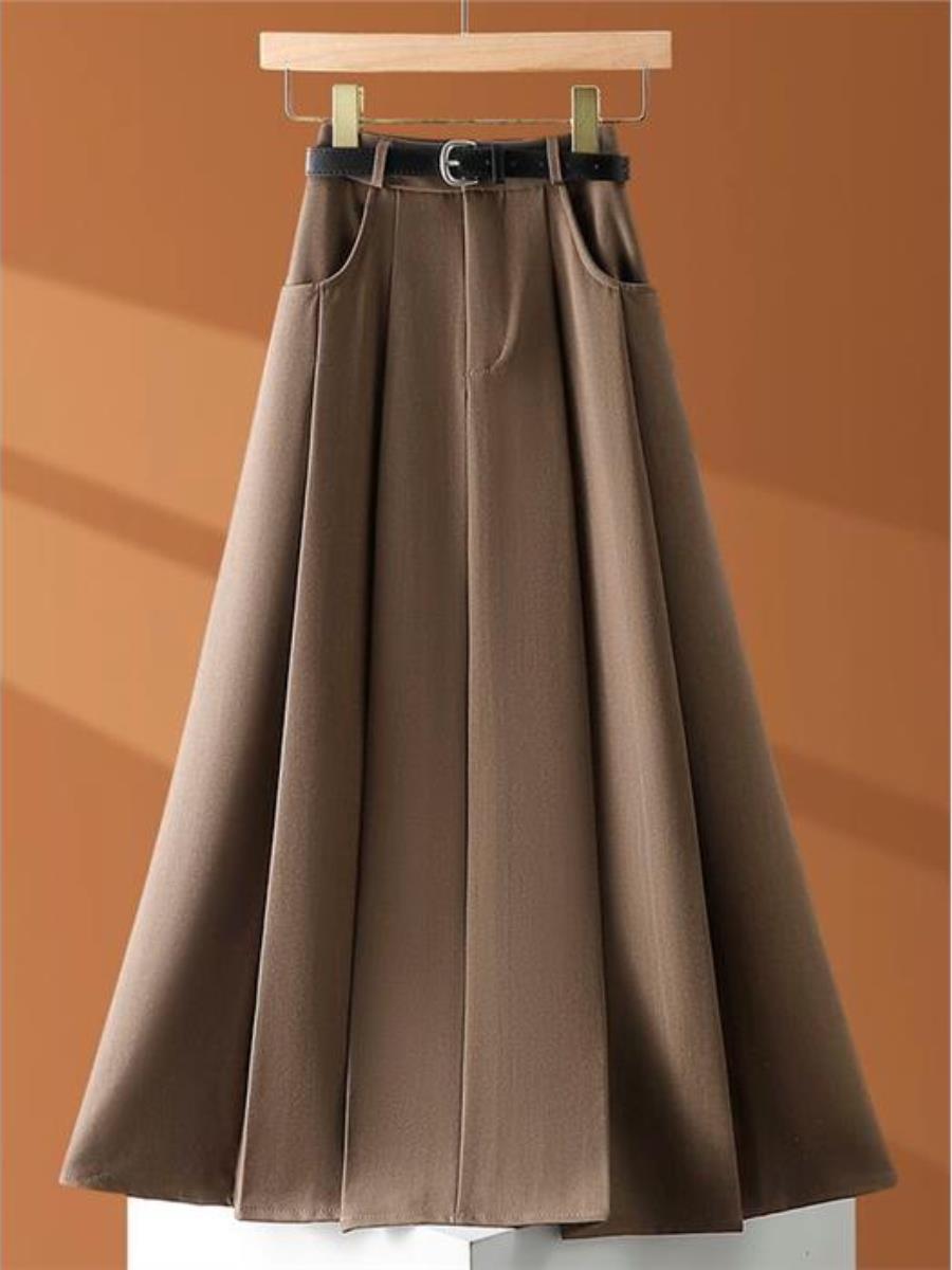 Gray Suit Style High Waist Sli - огляд і ціна A-Line Skirt Midi