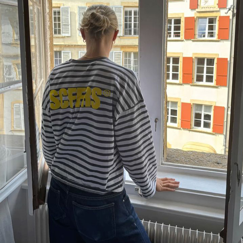 SCFFRS Striped Sweatshirt Tops - огляд і ціна Women Top Fashion