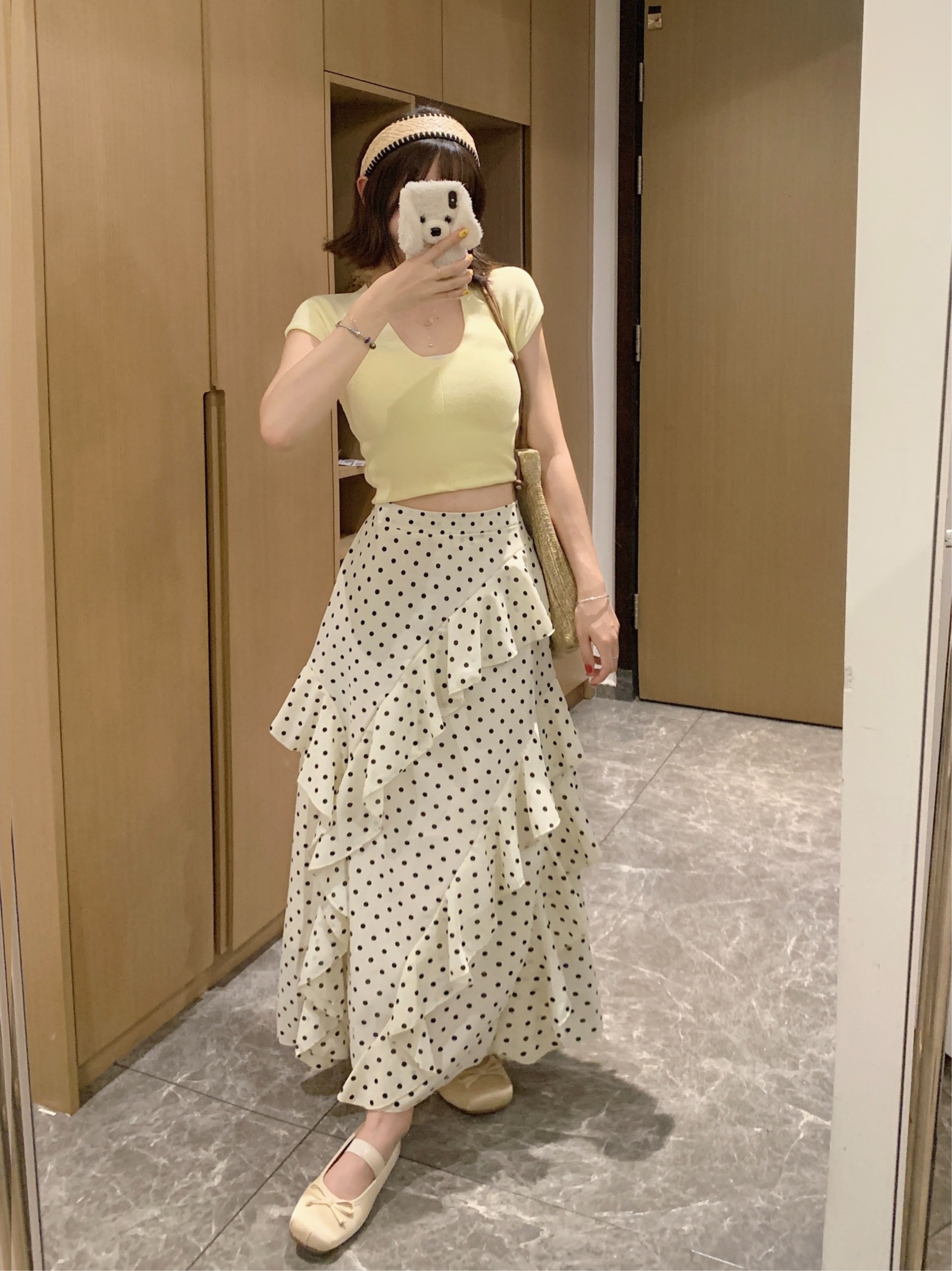 plus Size Summer Polka Dot Asy - огляд і ціна A-Line Skirt Midi
