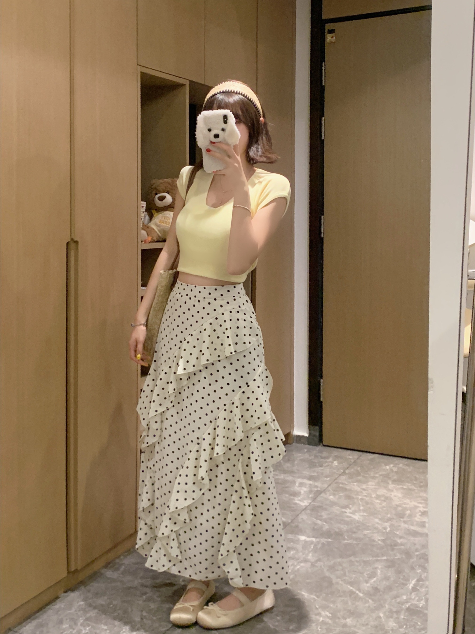 plus Size Summer Polka Dot Asy - огляд і ціна A-Line Skirt Midi