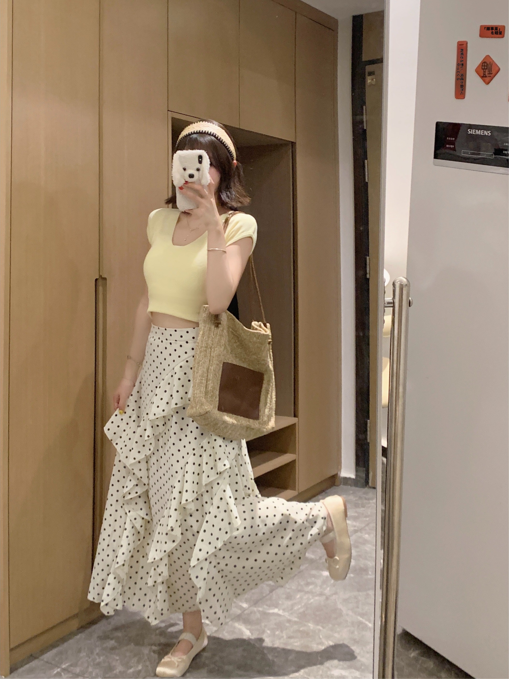 plus Size Summer Polka Dot Asy - огляд і ціна A-Line Skirt Midi