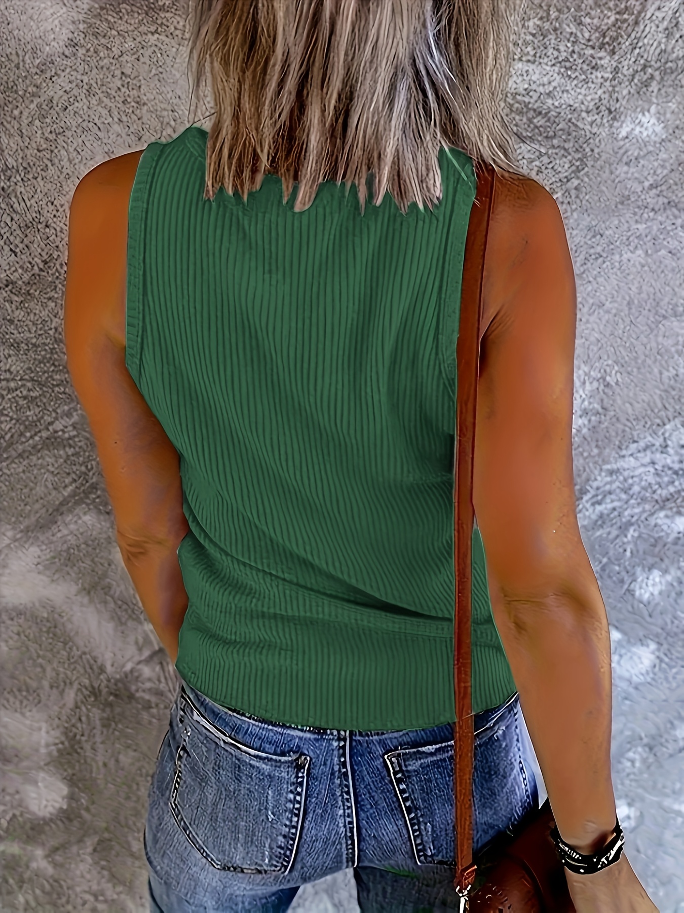 Plus Size Women Green Ribbed K - огляд і ціна V Neck Cami Top