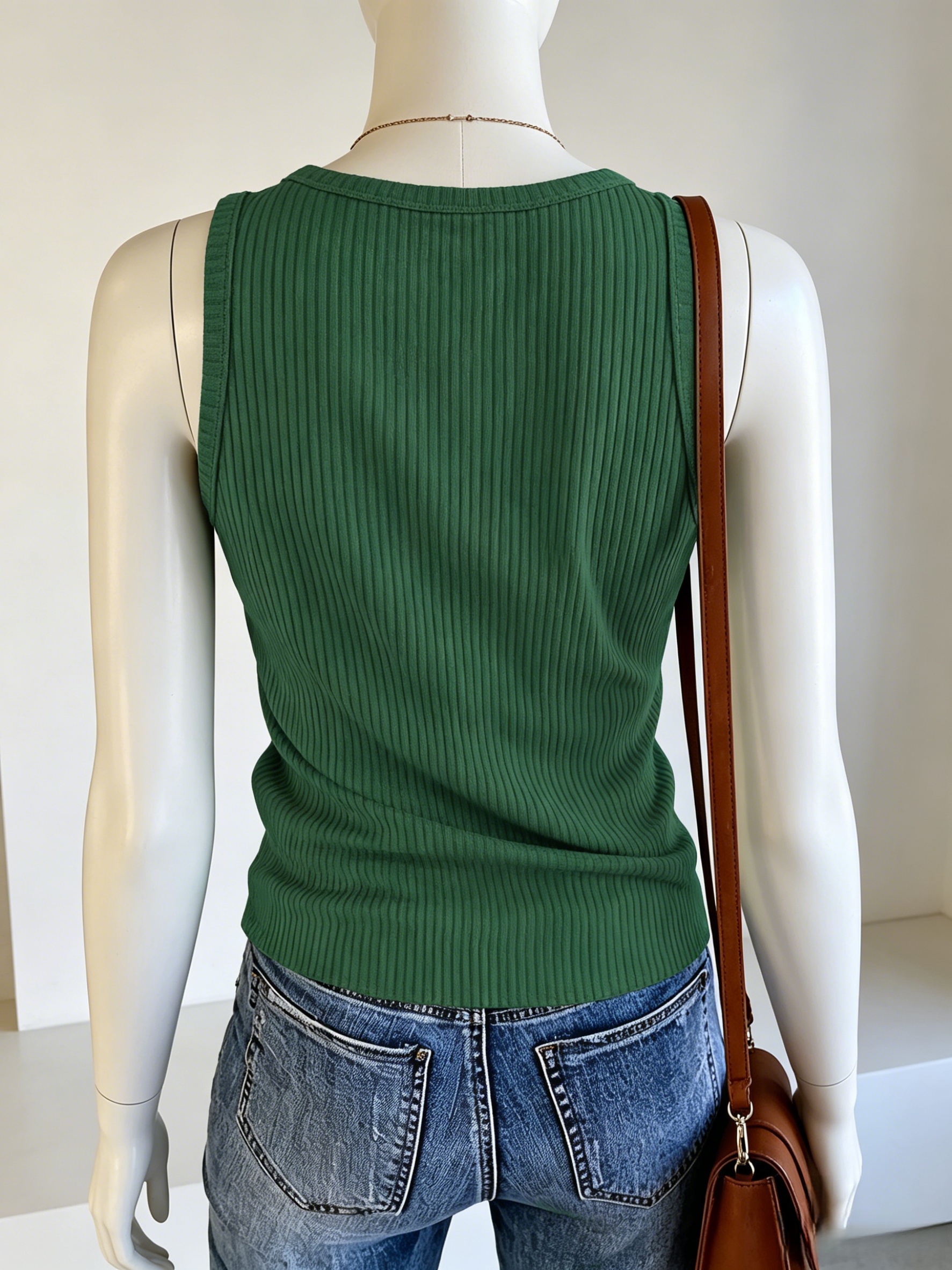 Plus Size Women Green Ribbed K - огляд і ціна V Neck Cami Top