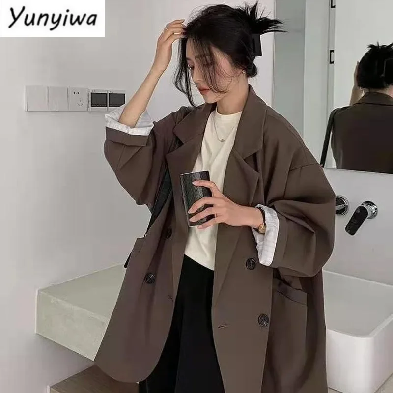 Vintage Brown Blazer Women Ele - огляд і ціна Blazer Women Oversized