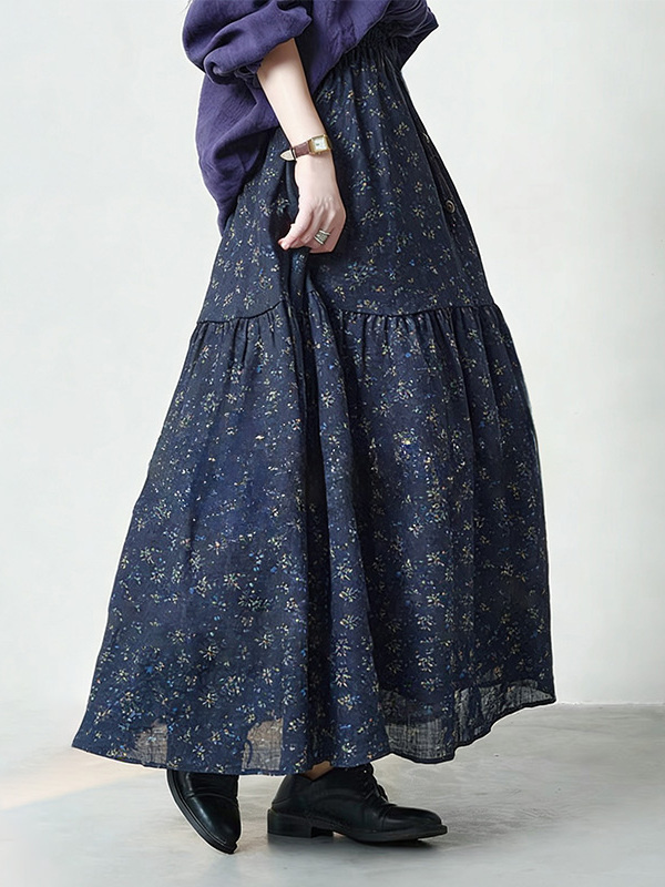 Floral Print High Waist A-Line - огляд і ціна A-Line Skirt Midi