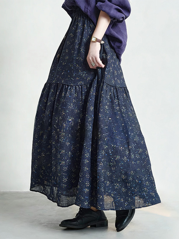 Floral Print High Waist A-Line - огляд і ціна A-Line Skirt Midi