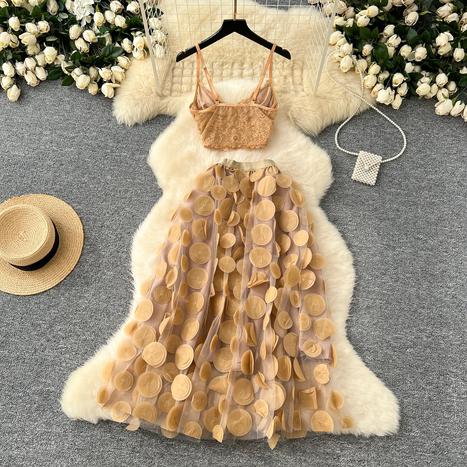 Chic Women Two-Piece Sets Off  - огляд і ціна V Neck Cami Top