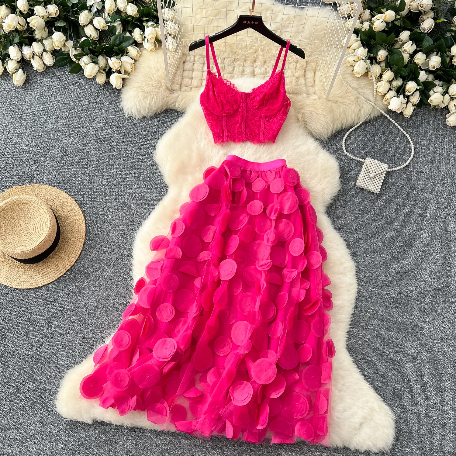 Chic Women Two-Piece Sets Off  - огляд і ціна V Neck Cami Top